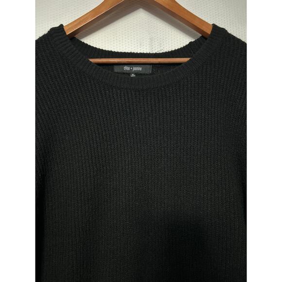 Chloe + Jasmine Black Purple Sweater Long Sleeve Knit Color Block Top 1X NWT - Picture 2 of 9